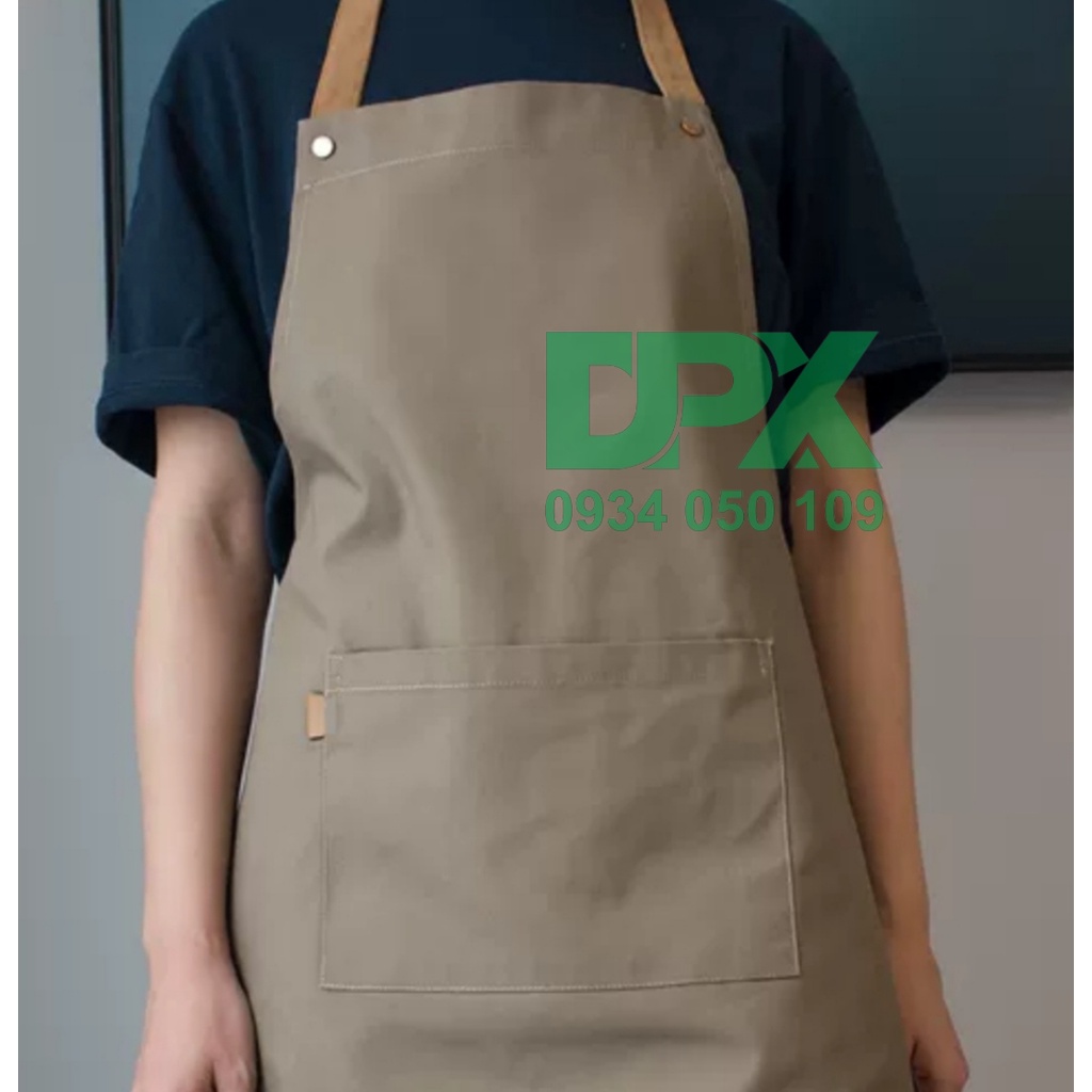 Tạp dề pha chế cao cấp cho nhân viên phục vụ Nam Nữ dây gài nút bấm Tạp dề phục vụ đẹp