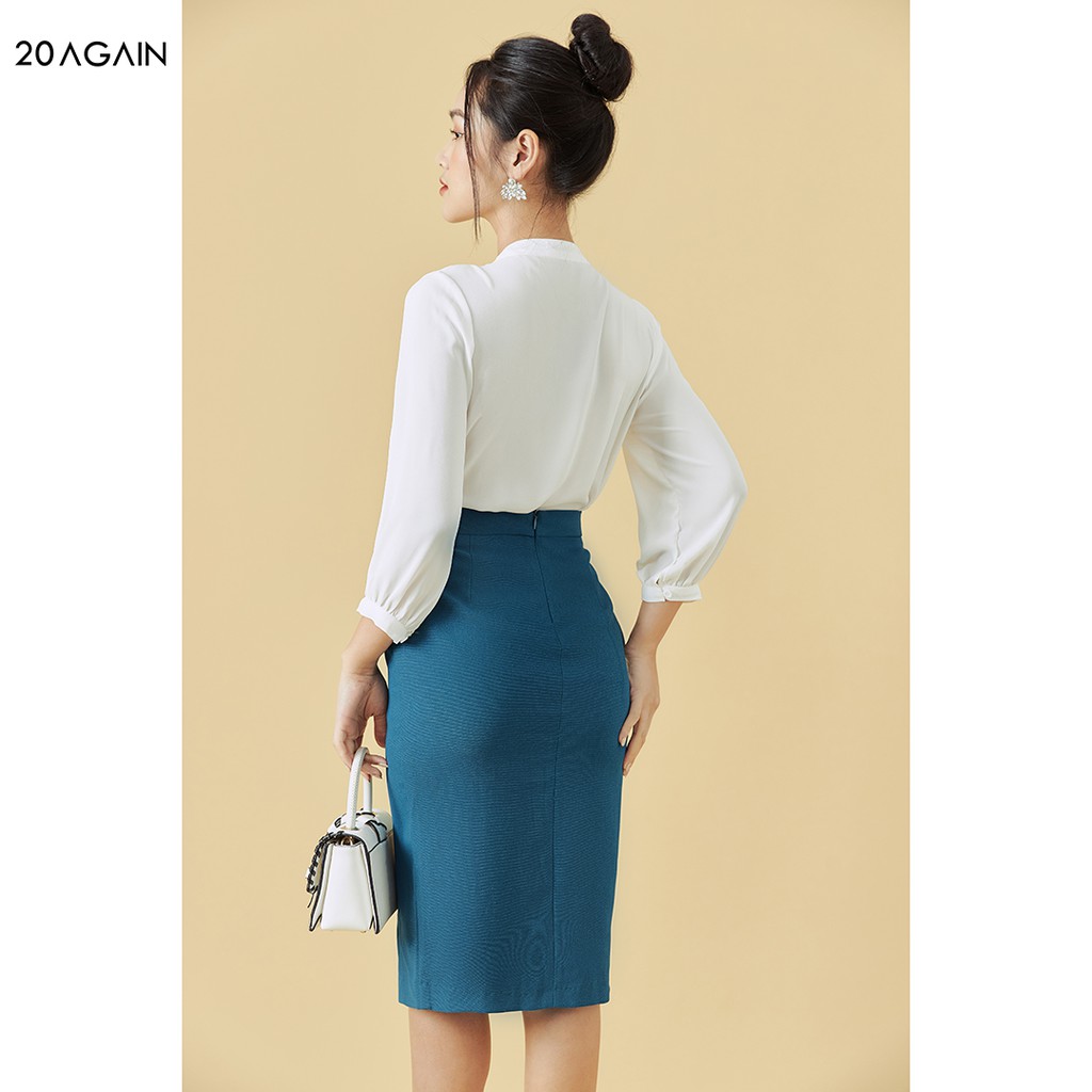 Chân váy bút chì dáng dài 20AGAIN, thiết kế basic xẻ 1 bên, tôn dáng JBA1222 | BigBuy360 - bigbuy360.vn
