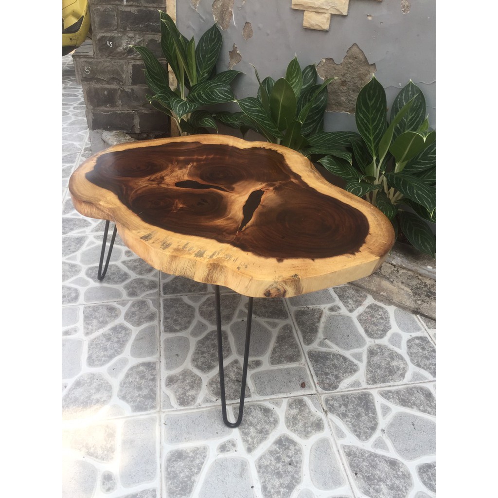 Bàn trà cafe gỗ me tây nguyên tấm