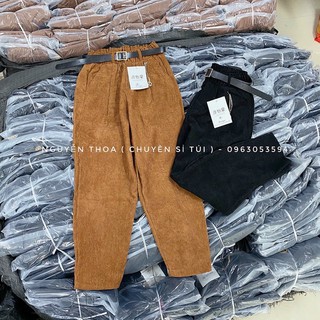 QUẦN BAGGY NHUNG TĂM KÈM ĐAI HOT 2021