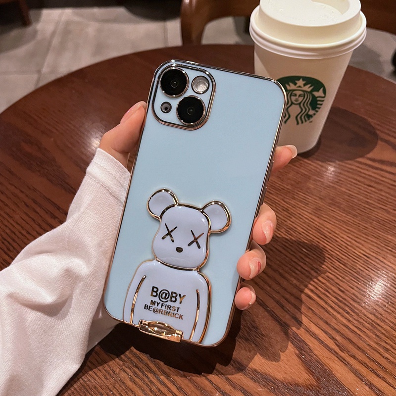 Ốp Điện Thoại Chống Sốc In Hình Gấu 3D Cho iPhone 6 6s plus 7 plus 8 plus xs max xr 11 pro max 12 pro max 13 pro max
