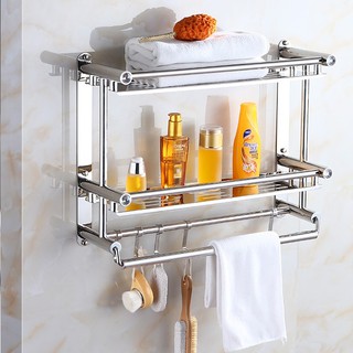 Kệ treo khăn tắm inox 3 tầng dán tường Giá Inox treo khăn tắm 3 tầng