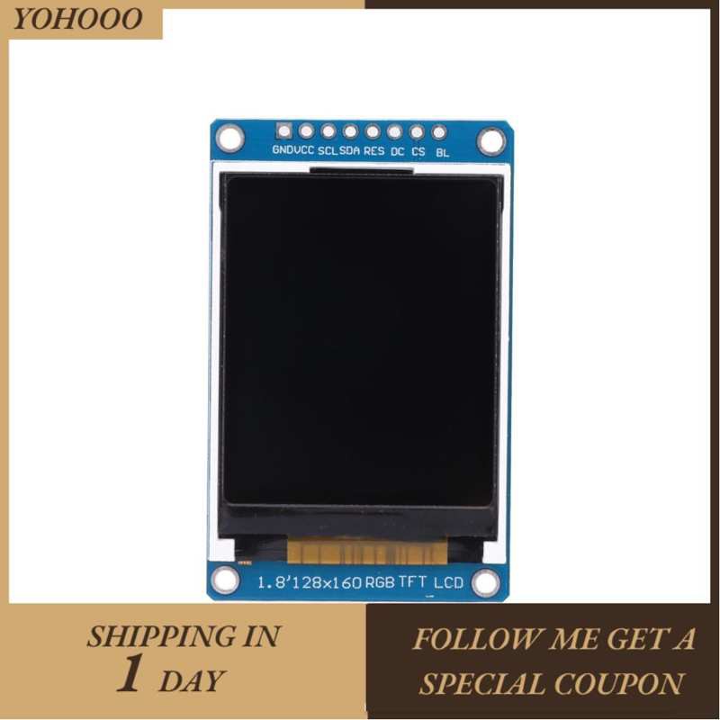 Yohooo 1.8"  ST7735S TFT LCD Display Screen 128RGB x 160 Resolution SPI for Arduino