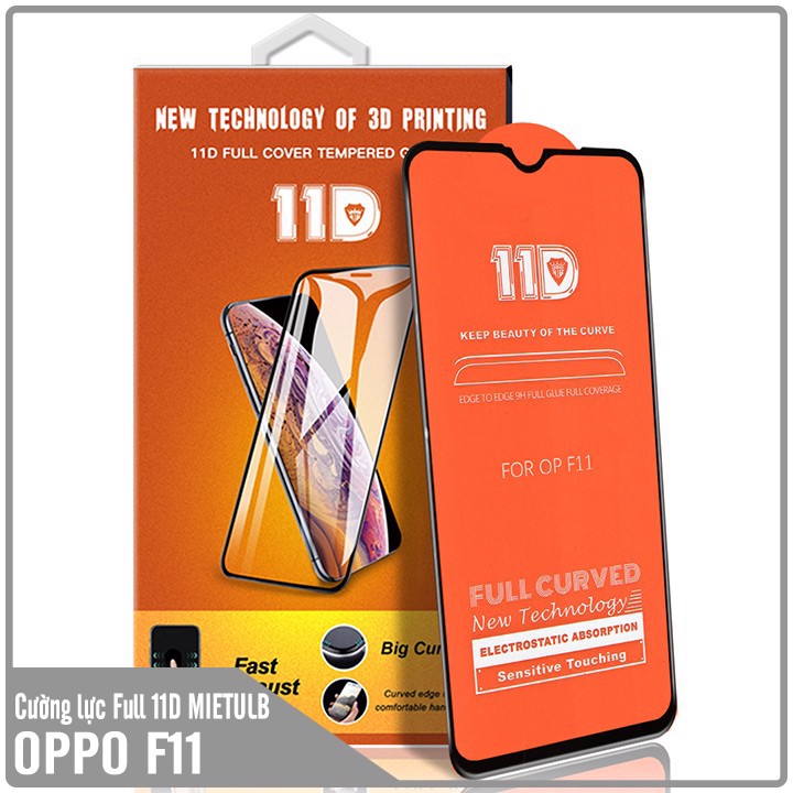 Kính cường lực 11D Oppo F11 Full viền Đen MIETUBL