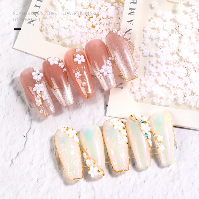 Phụ Kiện Trang Trí Móng Tay Acrylic Hình Hoa 3D Nhiều Kích Cỡ
