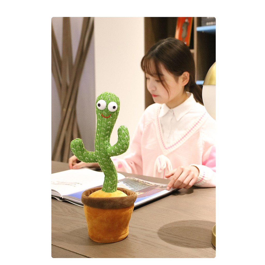 Cây xương rồng nhảy múa [FREE SHIP] 120 bài hát, ghi âm nhại tiếng nói, đồ chơi phát nhạc giảm street, Tặng kèm dây sạc.