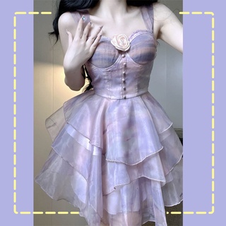 [ORDER][Tiệm của Hồ Ly] Đầm voan phồng thiết kế cúp ngực thắt eo D0016