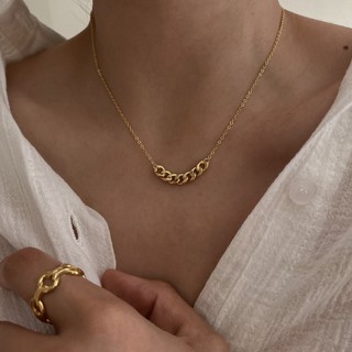 Sesame home Y Hàn Quốc Dongdaemun Vòng Cổ Nữ Phù Hợp Với Niche Tính Khí Đơn Giản Dây Xích Kim Loại Vòng Cổ Xương Đòn Dây Chuyền Vòng Cổ Phong Cách Mát mẻ
