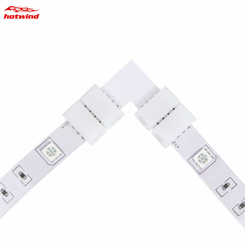HW Set 10 Đầu Nối Đèn Led Hình Chữ L 10mm 4 Pin Rgb 5050 Rgb