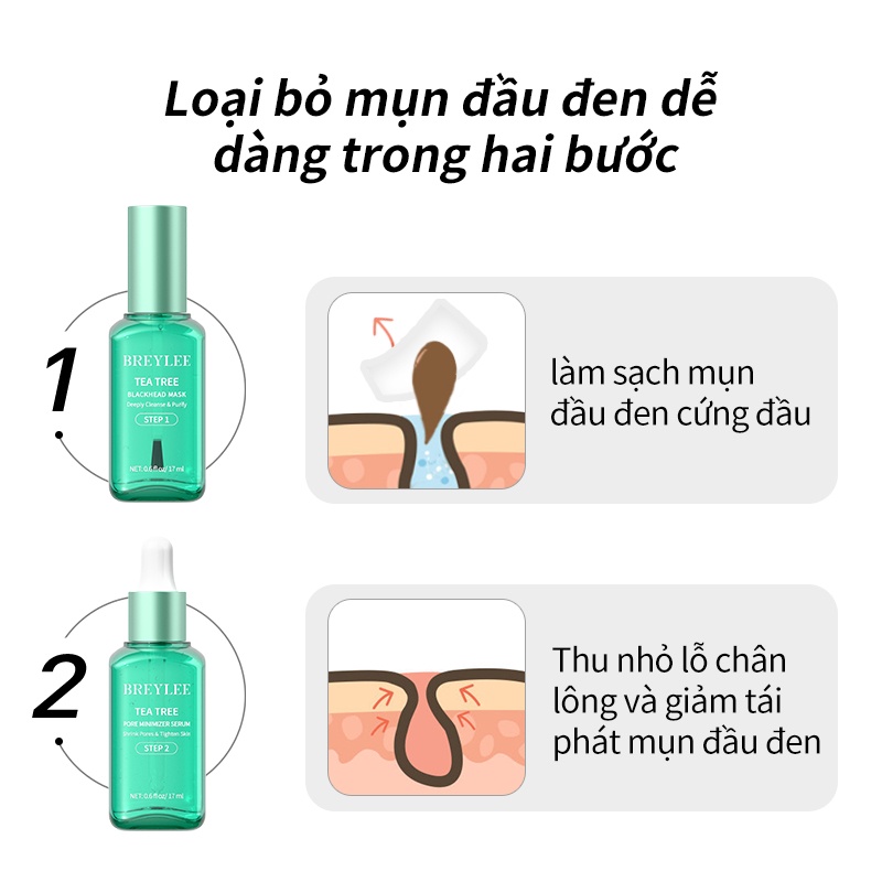 Bộ 2 Mặt Nạ Serum BREYLEE Loại Bỏ Mun đầu đen và Se Lỗ Chân Lông Serum