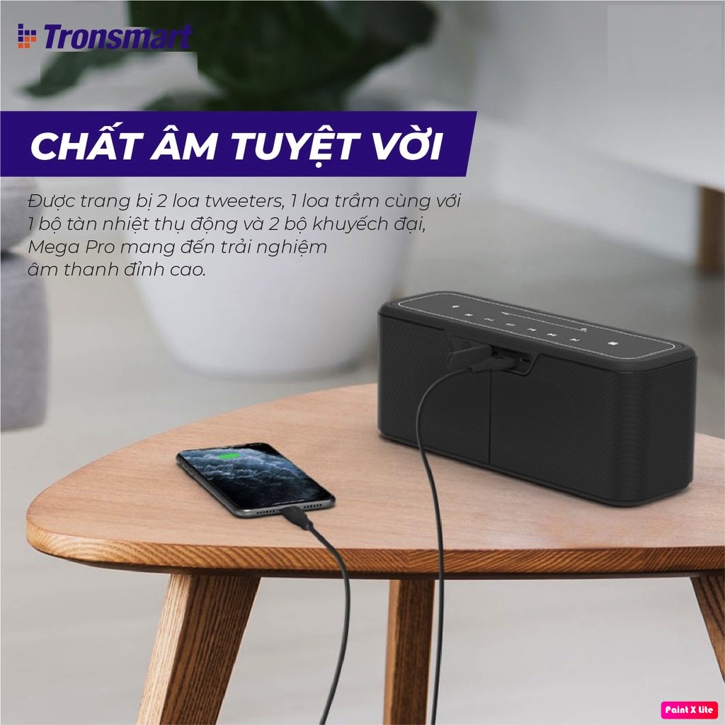 Loa Bluetooth Tronsmart Element Mega Pro 60W v5.0 Hỗ trợ TWS và NFC ghép đôi 2 loa - Phân Phối Chính hãng BH 12 Tháng