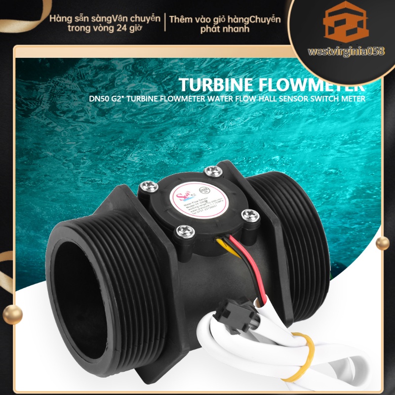 Có thể bán buôn DN50 G2 &quot;Lưu lượng kế tuabin Máy đo công tắc cảm biến lưu lượng nước Hall cho lò sưởi Hàng giao ngayWestvirginia058