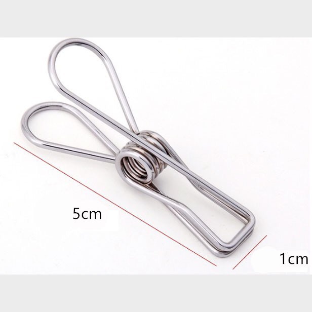 Sỉ 10 kẹp Inox 304 Phơi Đồ, Kẹp Treo Đồ Đa Năng Cỡ Nhỏ 5cm