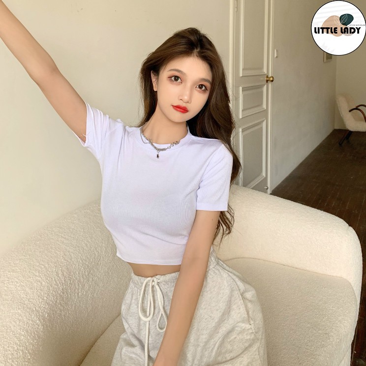 Áo Croptop Nữ Tay Ngắn Dáng Ôm Body Bigsize Dưới 80Kg Chất Thun Cotton "TN"