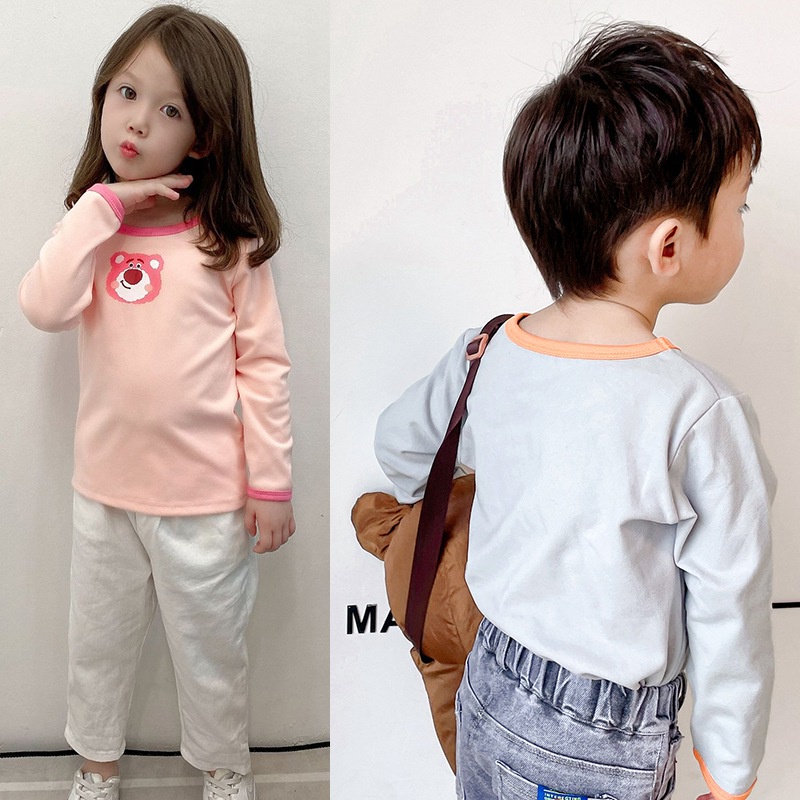 Áo thun tay dài phong cách Hàn Quốc thời trang mùa thu dành cho trẻ em