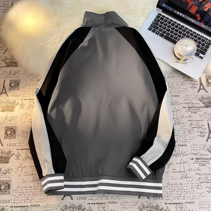 Áo Khoác Bóng Chày Có Khóa Kéo In Chữ Phong Cách Hàn Quốc Thời Trang Cho Nam Và Nữ