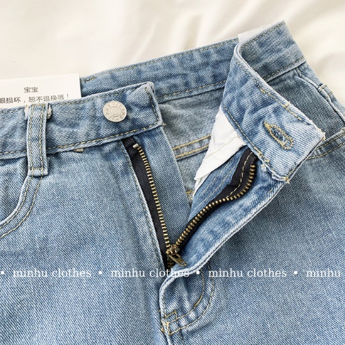 Chân váy bò ngắn chữ A jean denim lưng cao có túi hông phong cách Ulzzang Hàn Quốc - CV01