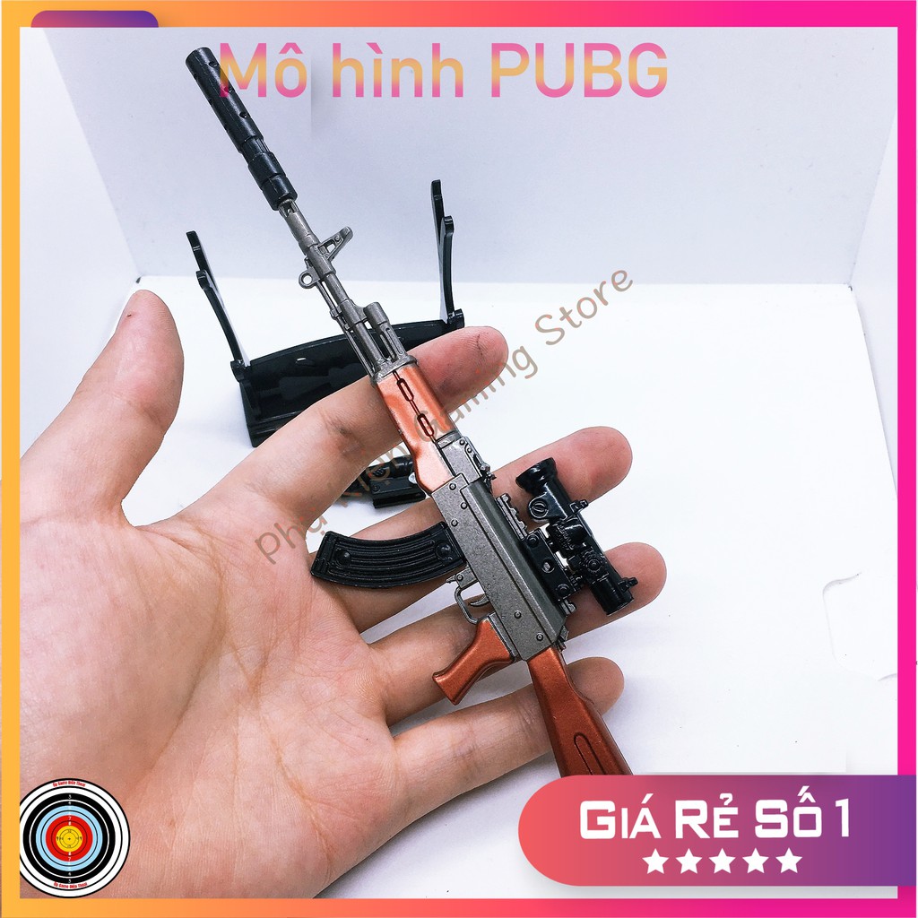 Mô hình súng pubg kim loại lắp ráp AKM Original dài 20cm mô phỏng giống thật trong game