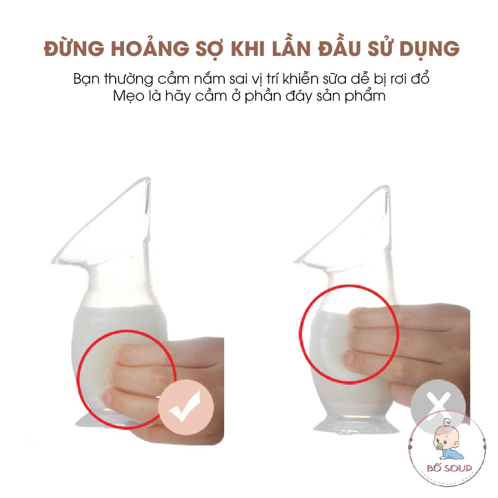 Cốc Hứng Sữa Silicon An Toàn Tiện Lợi