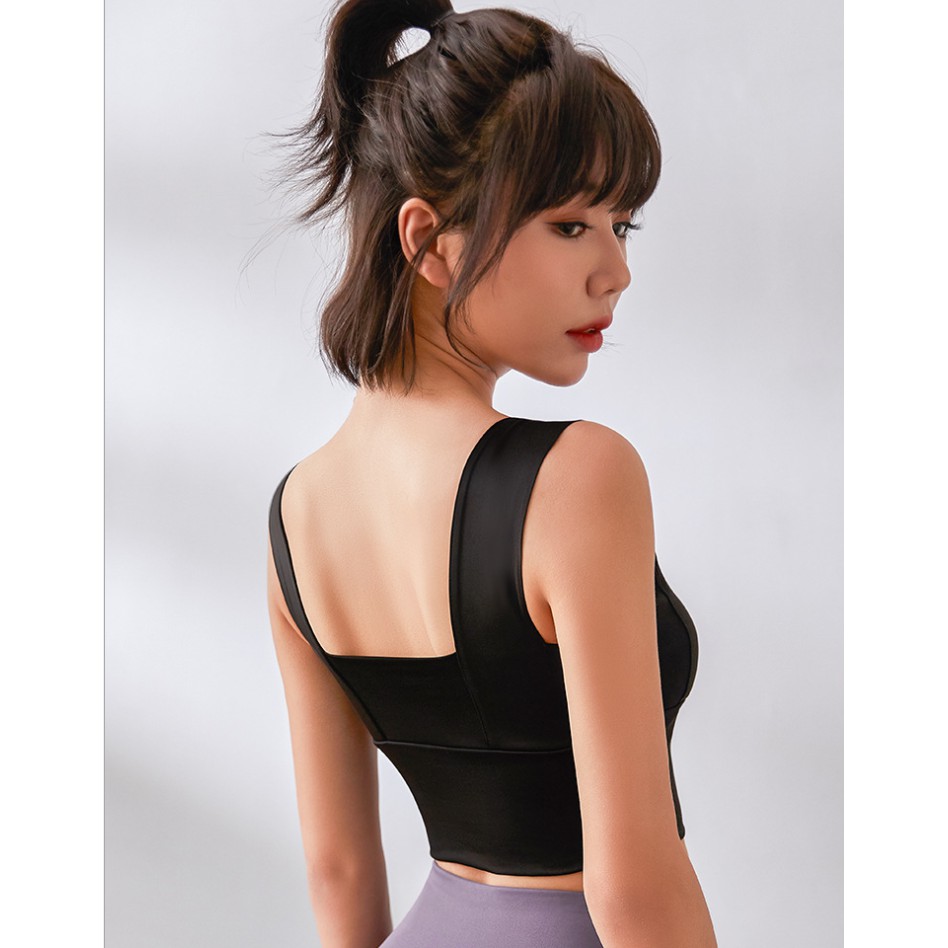 Áo bra tập gym ,yoga kiểu cúp ngực croptop ôm cổ vuông 2 dây bản to dáng thể thao hàng cao cấp M21