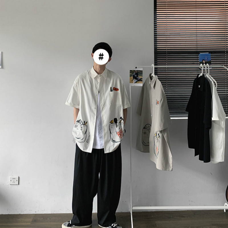 Áo sơ mi ngắn tay phong cách trẻ trung cá tính cho nam | BigBuy360 - bigbuy360.vn