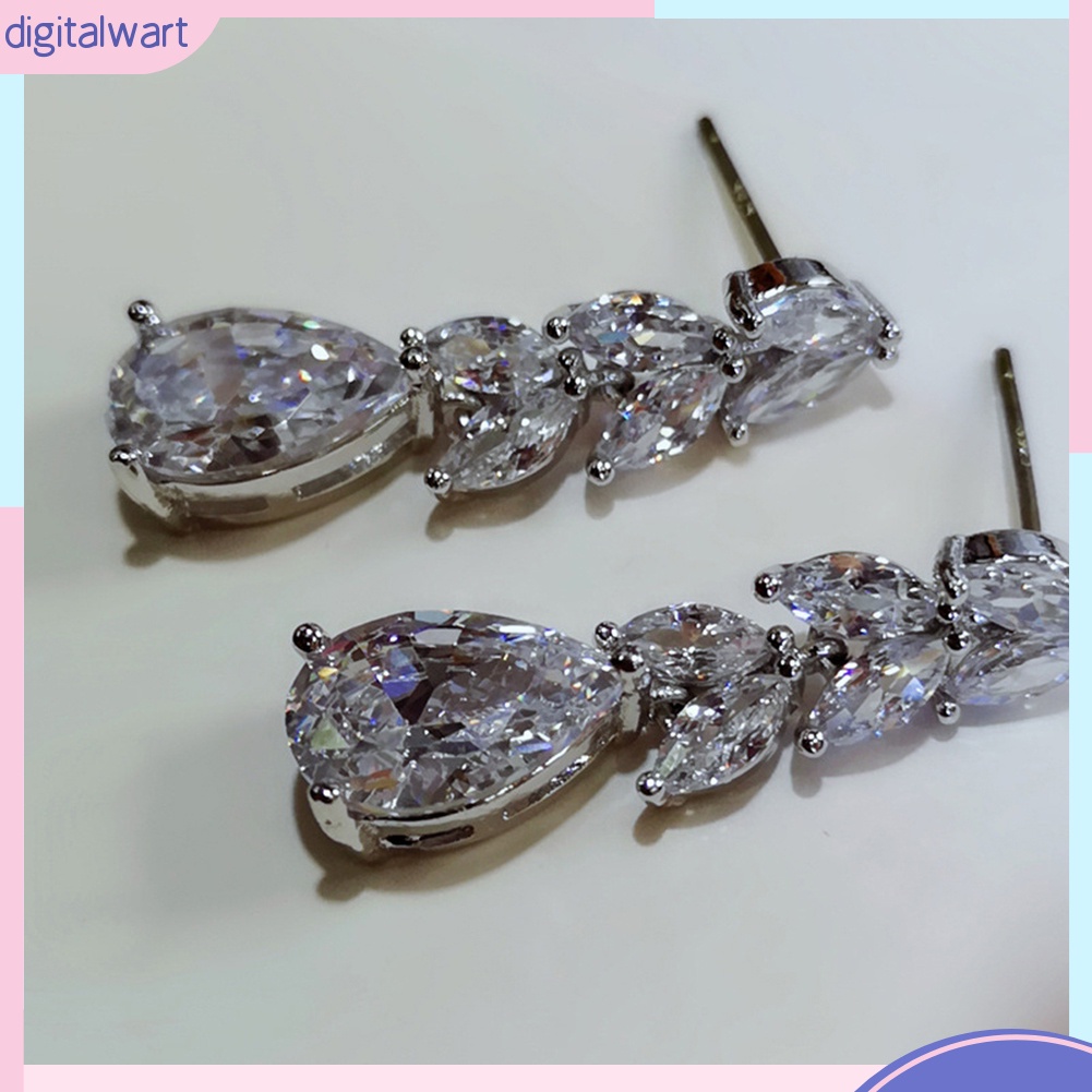 Hoa tai đính đá hình giọt nước thời trang cho nữ
