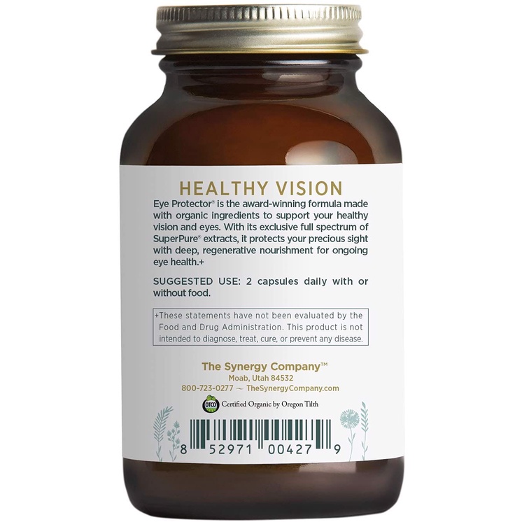 HŨ 60 VIÊN TĂNG CƯỜNG THỊ LỰC Pure Synergy Eye Protector, Organic - Vegan, THỰC VẬT HỮU CƠ TỰ NHIÊN &amp; Non-GMO