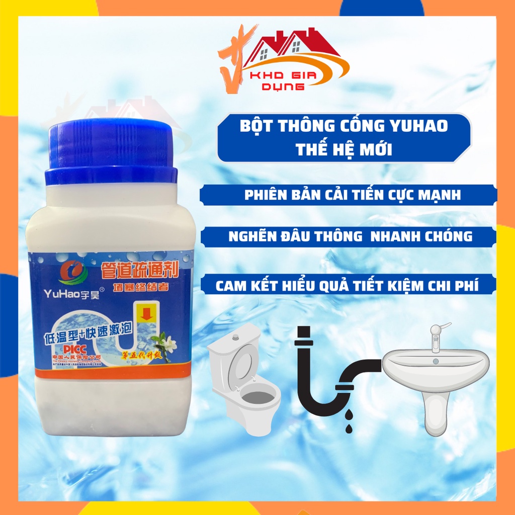 [YUHAO] Bột Thống Cống,Thông Bồn Cầu,Lavabo ,Bồn Rửa Chén Cực Mạnh Siêu Thần Thánh Thông Tắc Cống Dễ Dàng