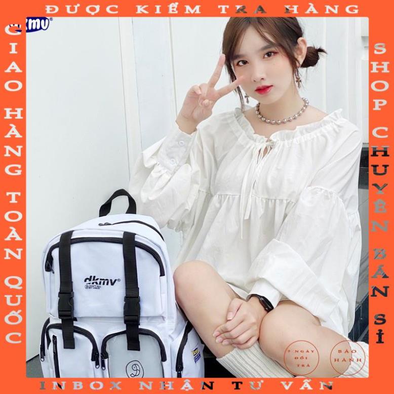 DKMV Balo Logo màu trắng Don't Kill My Vibe | Logo Backpack - White - tichchua