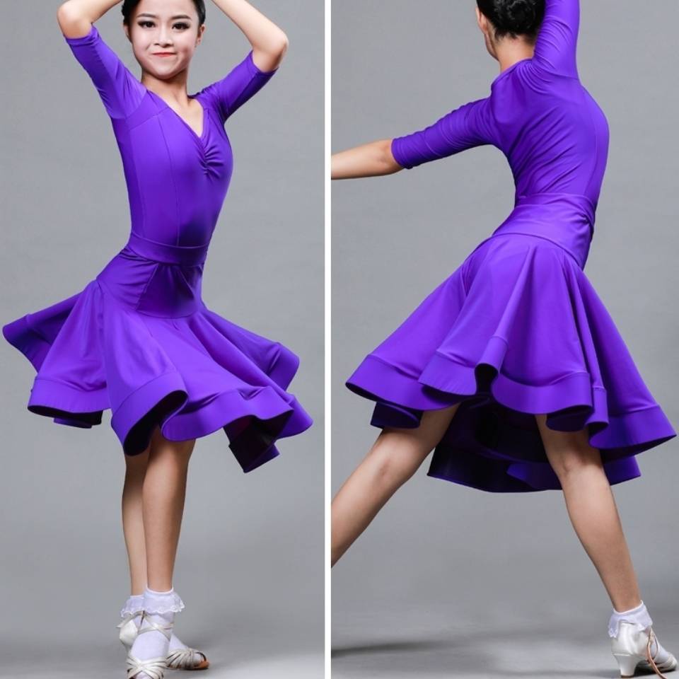 Bộ Trang Phục Khiêu Vũ Latin Xinh Xắn Dành Cho Bé Gái