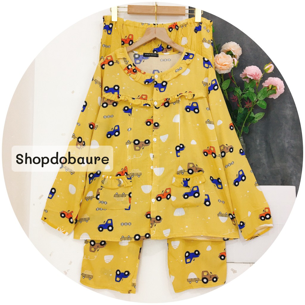 Bộ Bầu Sau Sinh chất Lanh thái mặc nhà MÙA HÈ, quần dài áo dài