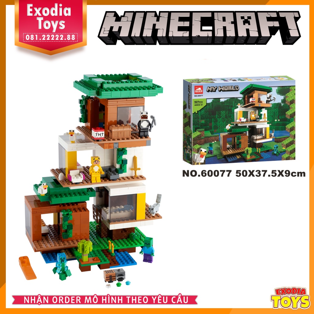 Xếp hình Minecraft Biệt Thự Trên Cây : The Modern Treehouse - Đồ Chơi Lắp Ghép Sáng Tạo - TANK 60077 Lego Ideas 21174