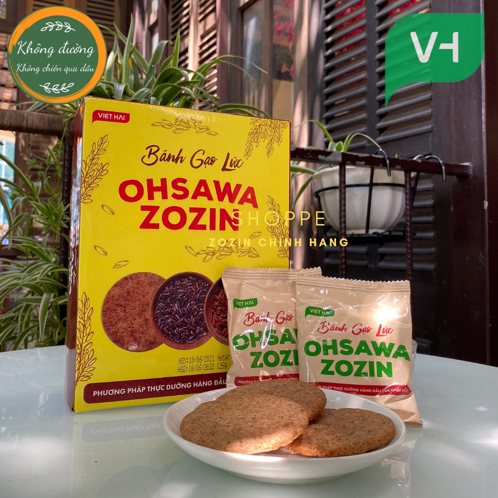 Bánh gạo lứt  OHSAWA  ZOZIN 125g - Ăn vặt giảm cân không lo béo 100% từ gạo lứt