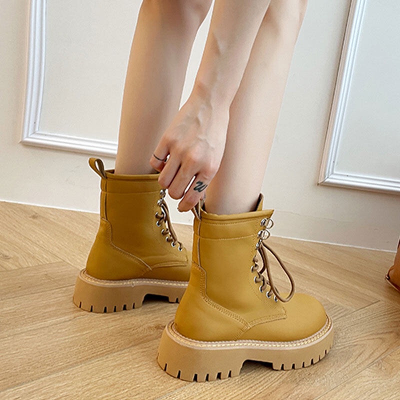 Giày Bốt RENBEN Có Đệm Dây Chéo Thời Trang Cho Nữ