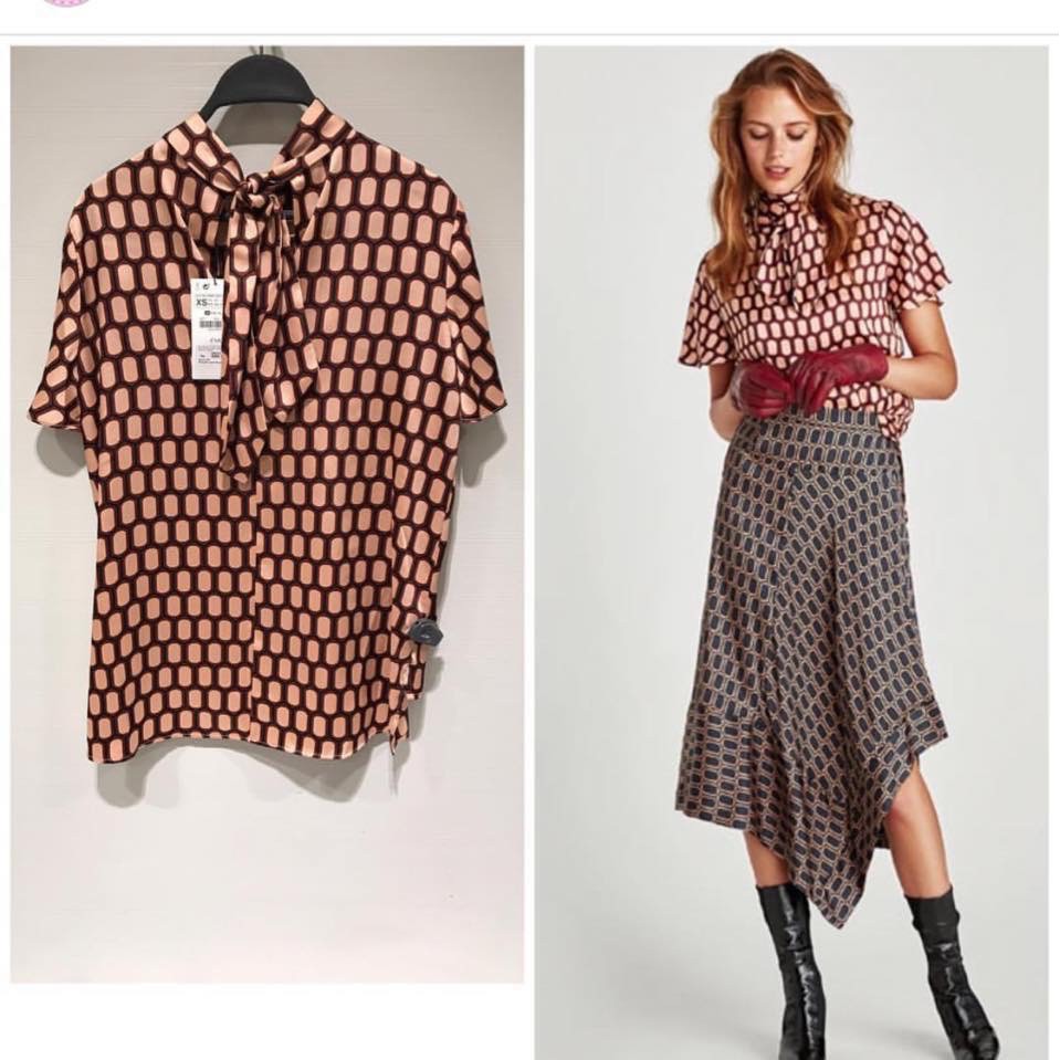 ** ÁO CHẤM BI BUỘC DÂY ZARA SĂN SALE