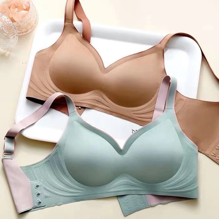 Áo lót thể thao Aoweinisi bằng mủ cao su màu gradient không gọng có thể điều chỉnh thời trang cho nữ