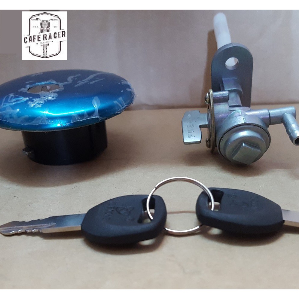 Bộ nắp khóa bình xăng xe máy Su GN, bình Triump mộc