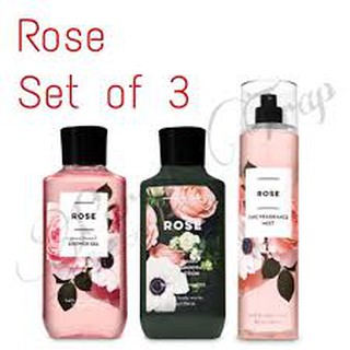 Combo Sản Phẩm Tắm Dưỡng Xịt Thơm Toàn Thân Bath & Body Works All Blooms Collection - Rose