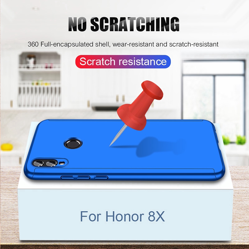 Ốp điện thoại kính cường lực bảo vệ toàn diện 360 độ cho Huawei Honor 8 9 10 6X 7X 8X 9X 8A Honor 20 Nova 5T Honor 9 10 Lite