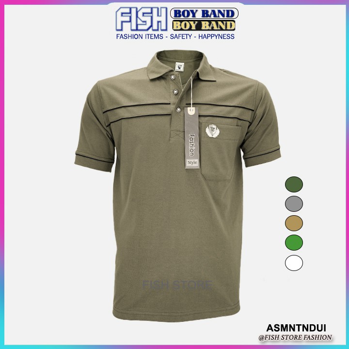 Áo phông nam trung niên có cổ polo form rộng tay ngắn cotton đẹp cao cấp FF12B