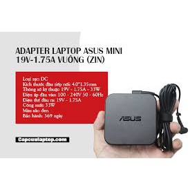 Sạc laptop 19v-1.75a chân sạc mini hình vuông cho máy asus