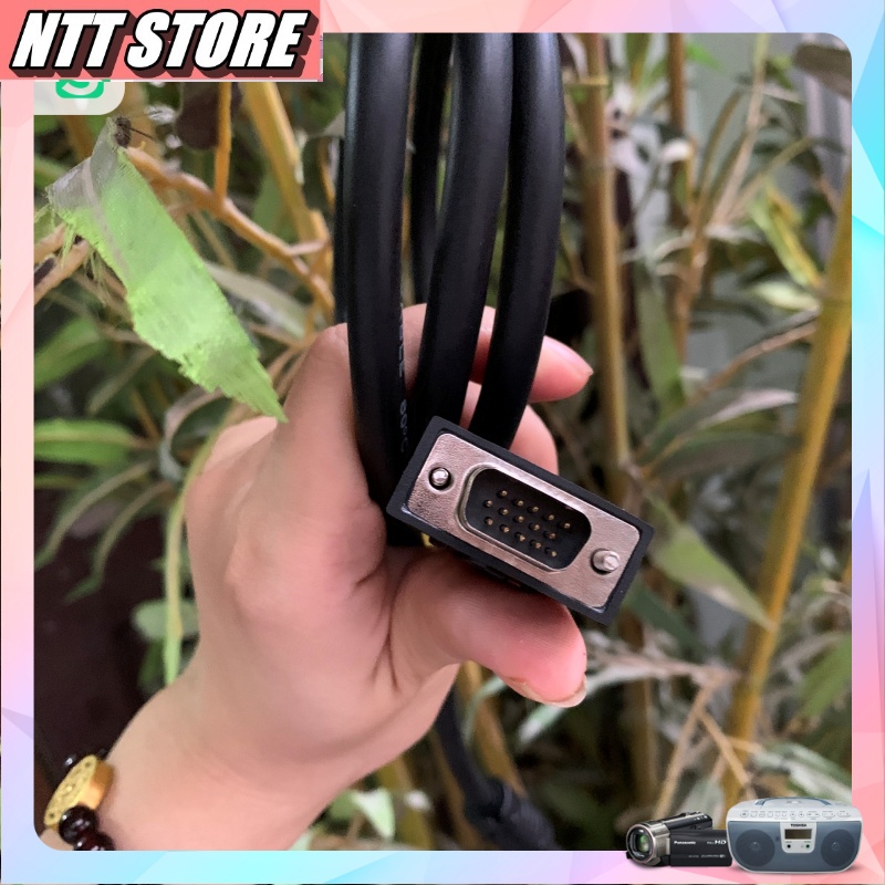 Cáp màn f hình máy tính VGa sang VGA  3+6 - Dây Cáp Màn Hình Dài 1.5m - 2 Đầu VGA Đực Xịn Chống Nhiễu - Máy Tính TT