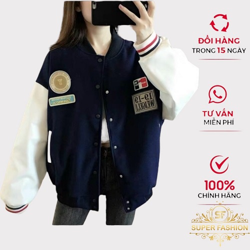 Áo khoác dù bomber nam nữ form rộng thiêu hoạ tiết đẹp thời trang Hot Trend Super Fashion