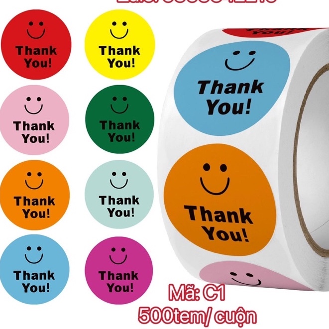 STICKER-Tem giấy Icon cười cổ vũ -cute -500tem/cuộn. NHIỀU MẪU