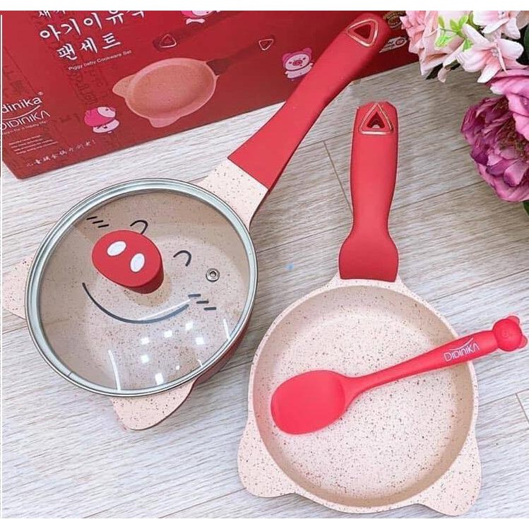 [Hàng loại 1] Bộ nồi chảo Didinika cao cấp kèm khay hấp cho bé ăn dặm