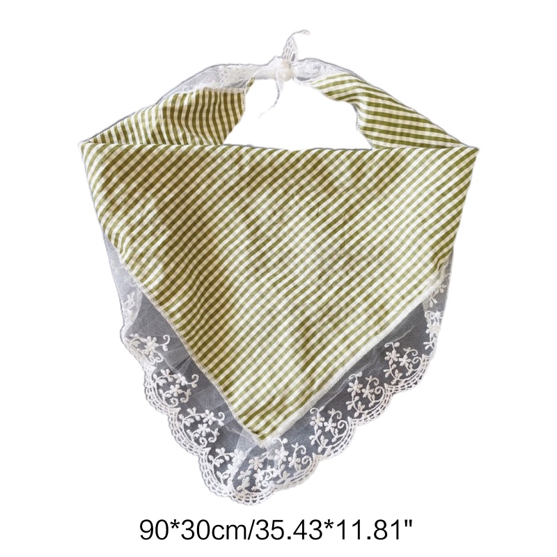 Khăn Trùm Đầu Che Nắng Khối Lượng Nhẹ Phối Ren Hình Tam Giác Phong Cách Ngọt Ngào Cho Nữ