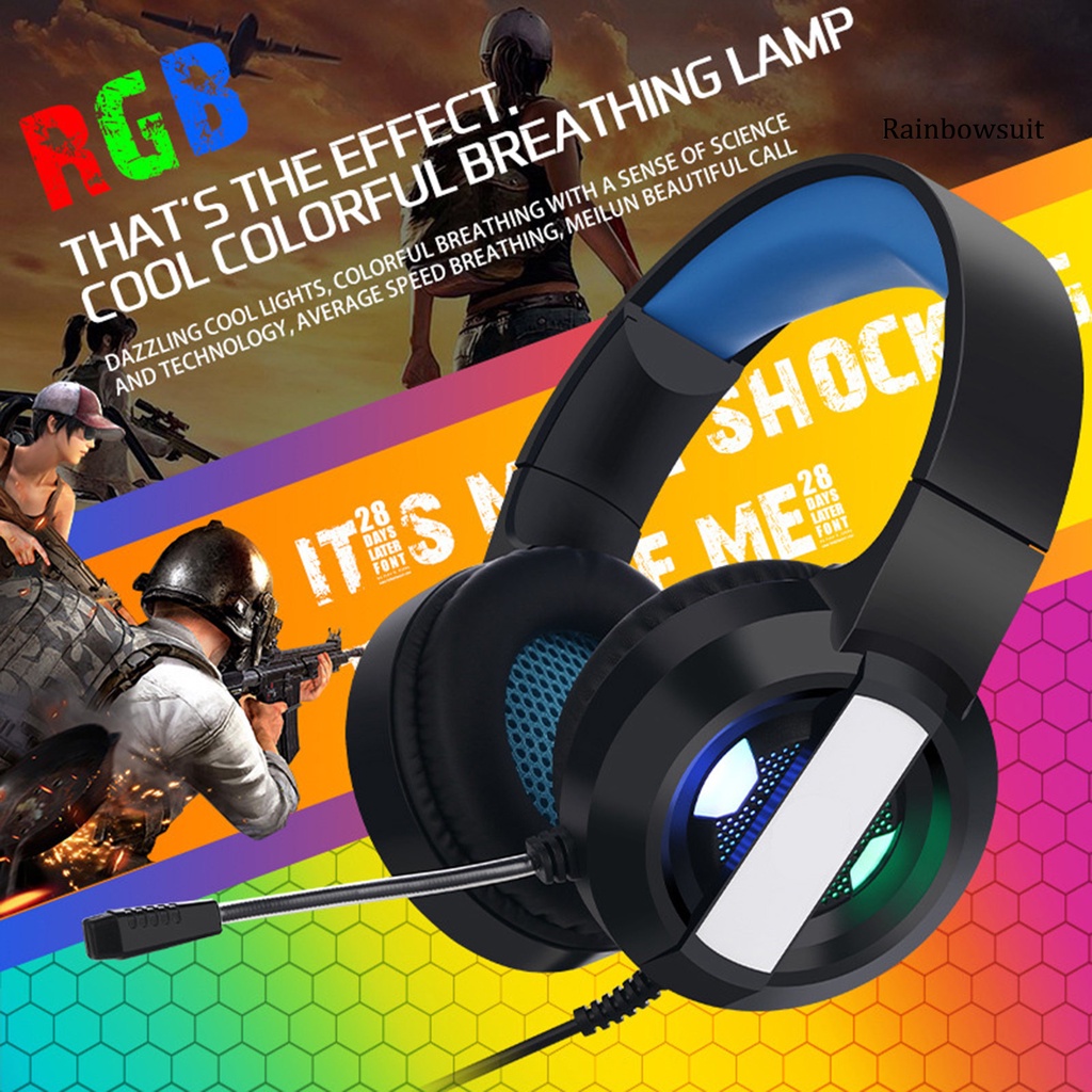 RB- S300 MIC Headphone 3D Stereo Sound Omnidirectional 7.1 Channel HiFi Wired Gaming Headset for E-sports