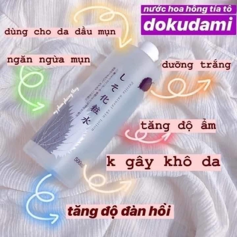 Nước hoa hồng tía tô Dokudami Toner 500ml Nhật Bản