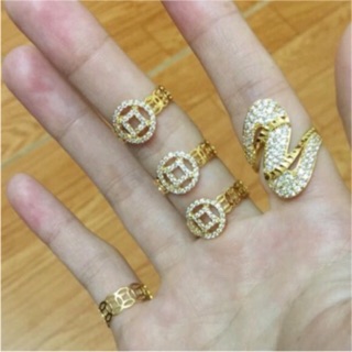 Nhẫn nam nữ kim tiền kiểu dáng trẻ trung