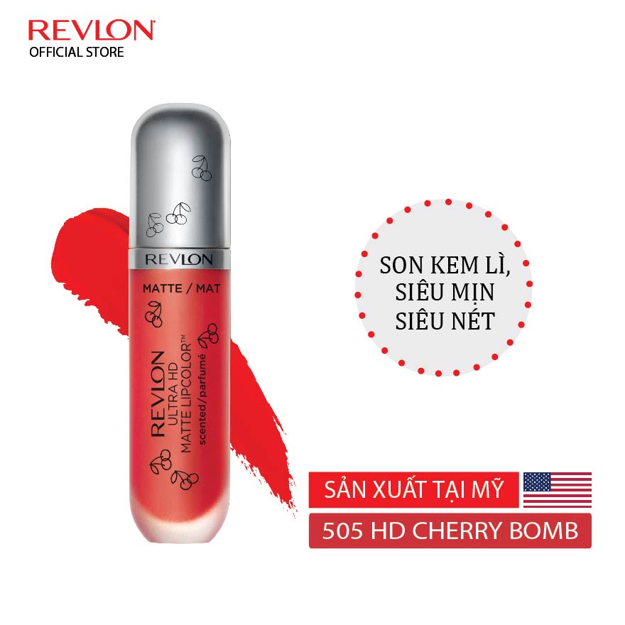 [Combo] Son Kem Lì Revlon Ultra HD Matte Cherry Reds + Son lì siêu mịn Super Lustrous™ + Sơn móng tay Nail Enamel